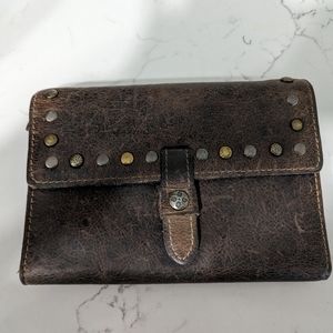 Patricia Nash brown leather wallet with studs